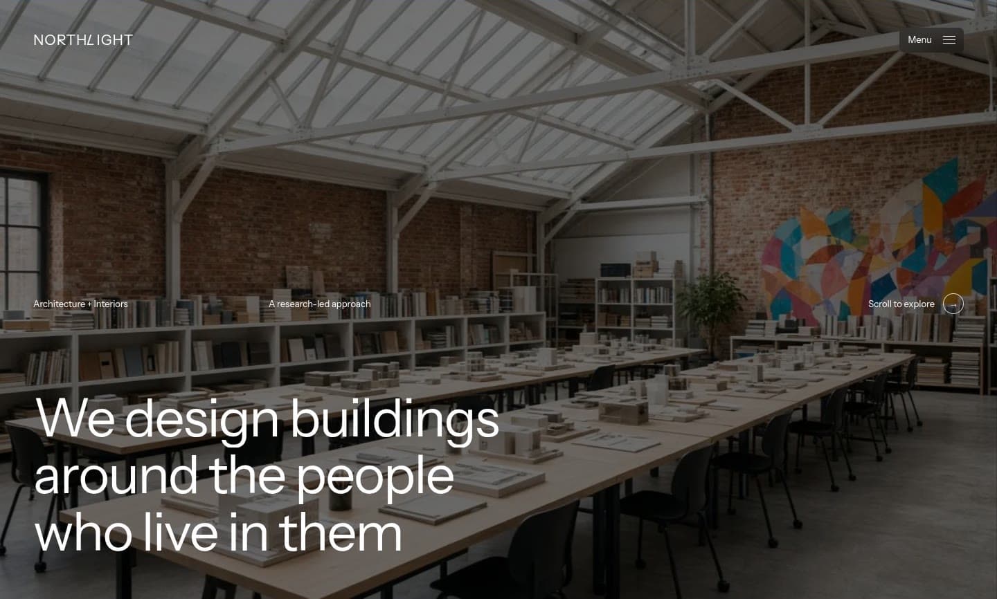 Northlight architects: desktop opening screen